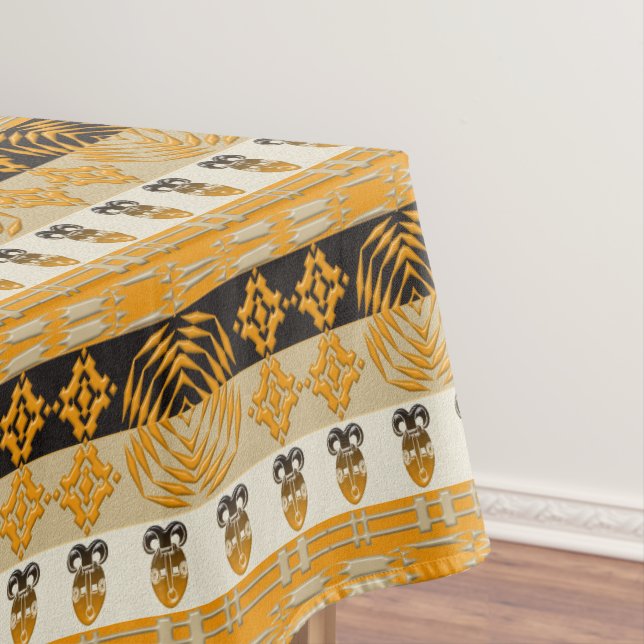 Nappe Motif de masque tribal d'EthnicAfrican (In Situ)