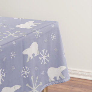 Nappe Motif de Noël avec ours polaires et flocons de nei