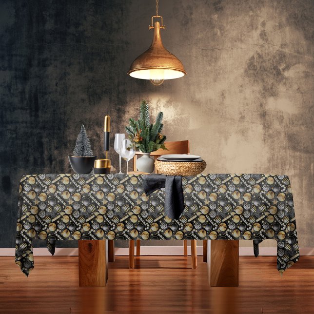 Nappe Motif de Noël Black Gold #12 ID1009 (Créateur téléchargé)