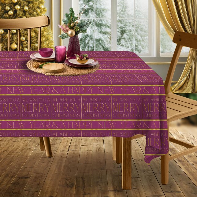Nappe Motif de Noël Magenta Gold#35b ID1009 (Créateur téléchargé)