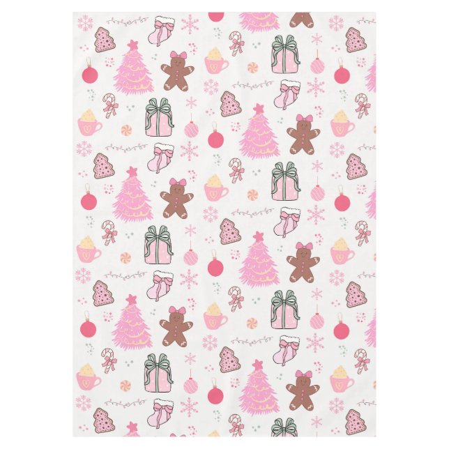Nappe Motif de Noël rose (Devant)