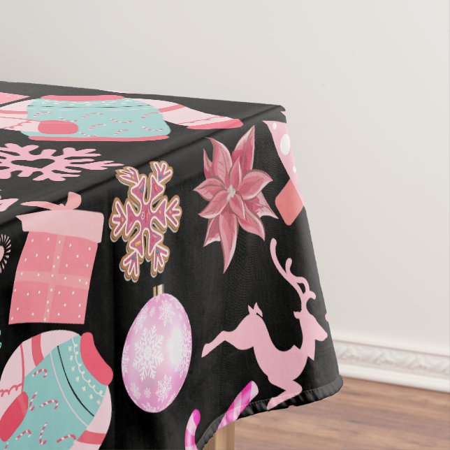 Nappe Motif de Noël rose 02 (In Situ)