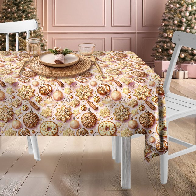 Nappe Motif de Noël rose or #12 ID1009 (Créateur téléchargé)