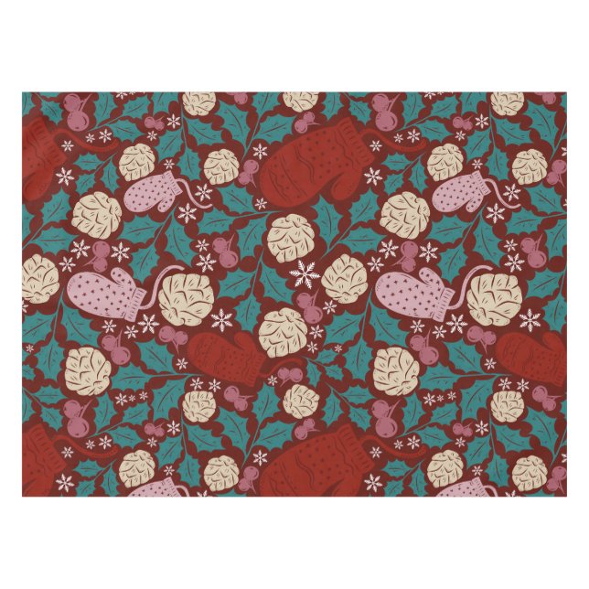 Nappe Motif de Noël Turquoise rouge confortable (Devant (Horizontal))