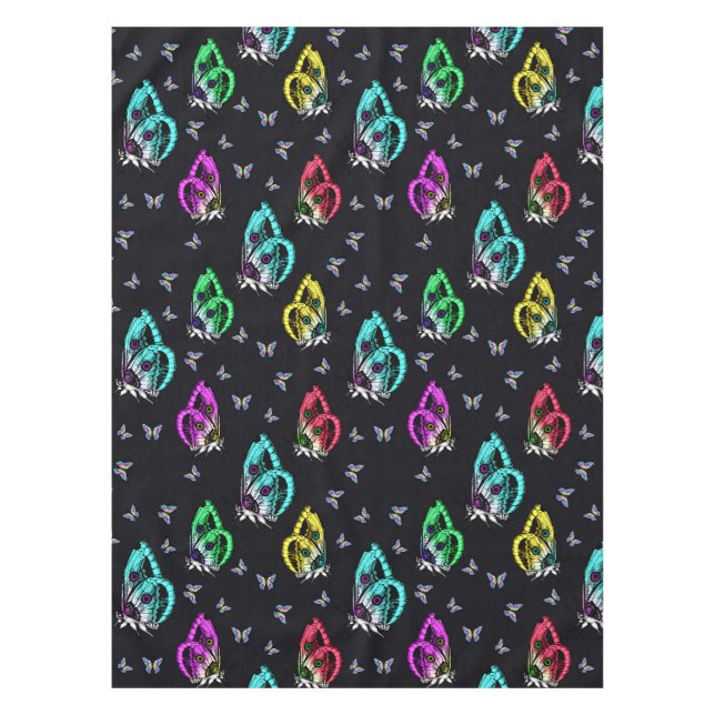 Nappe Motif de papillon noir coloré (Devant)