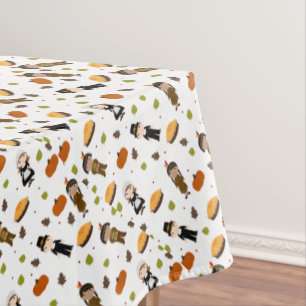 Nappe Motif de pèlerins et d'Indiens - thanksgiving