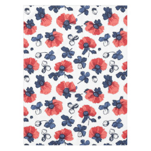 Nappe Motif de pépites d'aquarelle - Rouge, Bleu et Blan