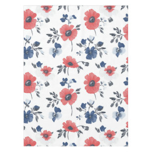 Nappe Motif de pépites d'aquarelle - Rouge, Bleu et Blan