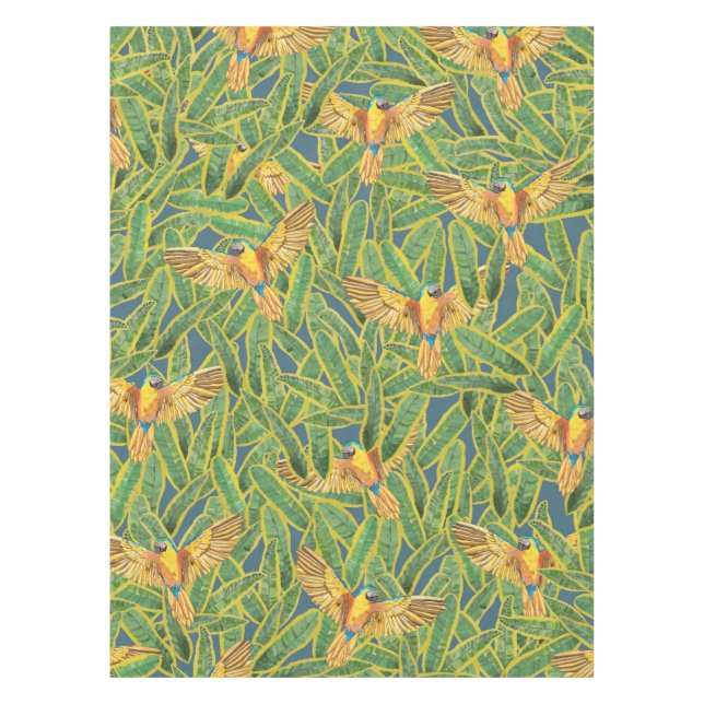 Nappe Motif de perroquet Feuille vert tropical (Devant)