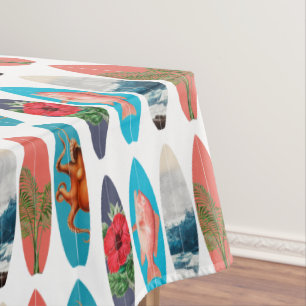 Nappe Motif de planches de surf colorées rétro