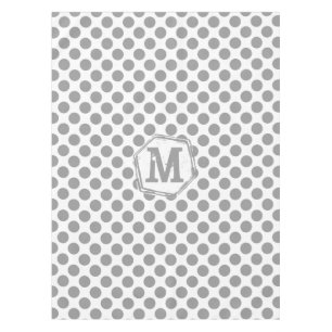Nappe Motif de point Polka gris monogramme personnalisé
