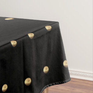 Nappe Motif de Pointe Polka à l'air noir et or élégan