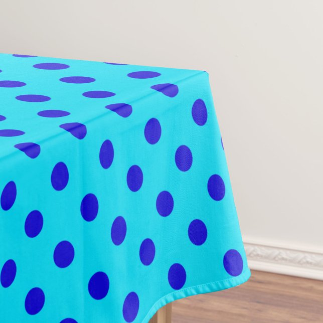 Nappe Motif de points polka bleus sur fond cyan (Créateur téléchargé)