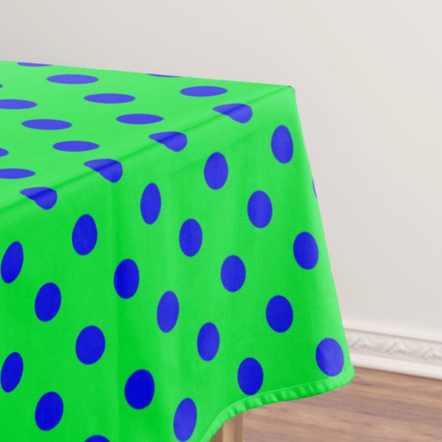 Nappe Motif de pois bleus sur fond vert  (Créateur téléchargé)