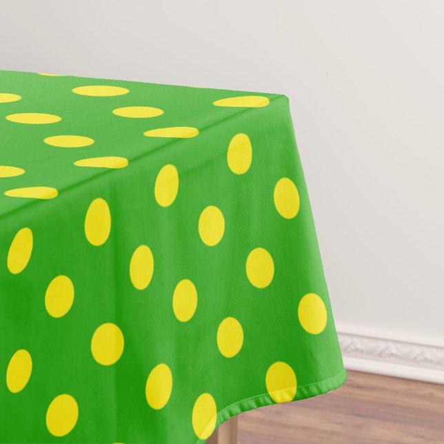 Nappe Motif de pois jaunes sur fond vert  (Créateur téléchargé)
