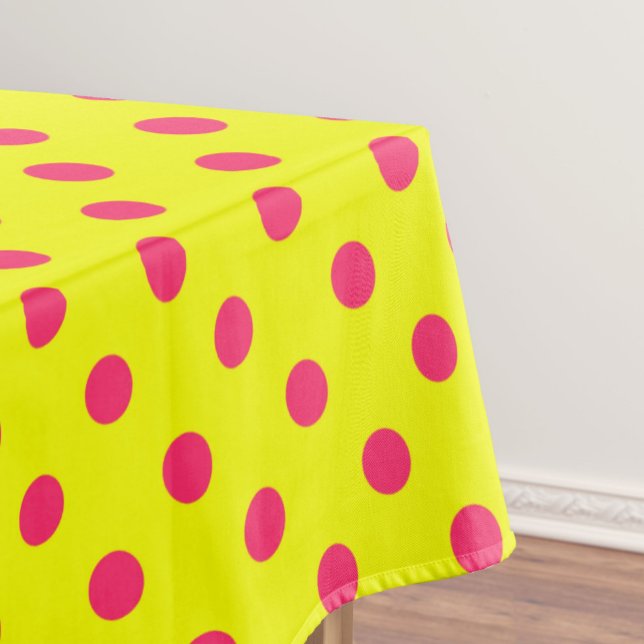 Nappe Motif de pois roses sur fond jaune  (Créateur téléchargé)
