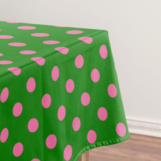 Nappe Motif de pois roses sur fond vert  (Créateur téléchargé)