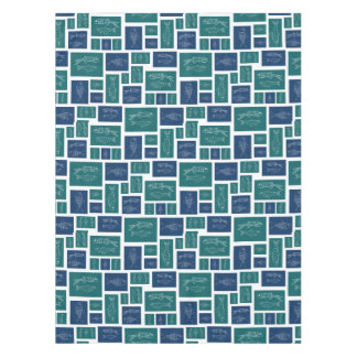 Nappe Motif de poisson bleu vert vintage