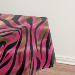 Nappe Motif de Poster de animal Black Pink Gold Zebra