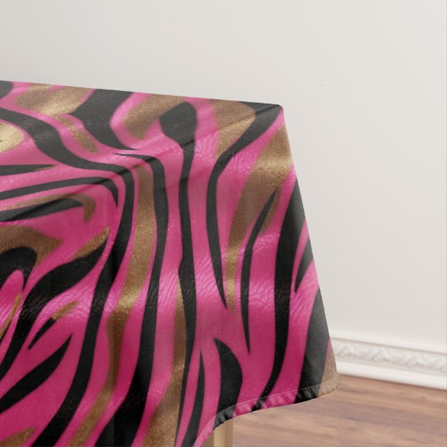 Nappe Motif de Poster de animal Black Pink Gold Zebra (In Situ)