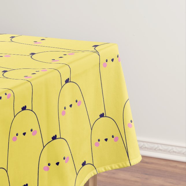 Nappe Motif de poussin jaune et de lapin mignon à l'aqua (In Situ)