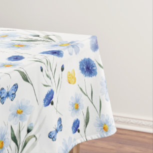 Nappe Motif de prairie de fleurs sauvages à l'aquarelle