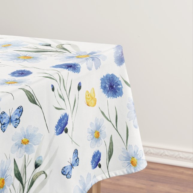 Nappe Motif de prairie de fleurs sauvages à l'aquarelle  (In Situ)