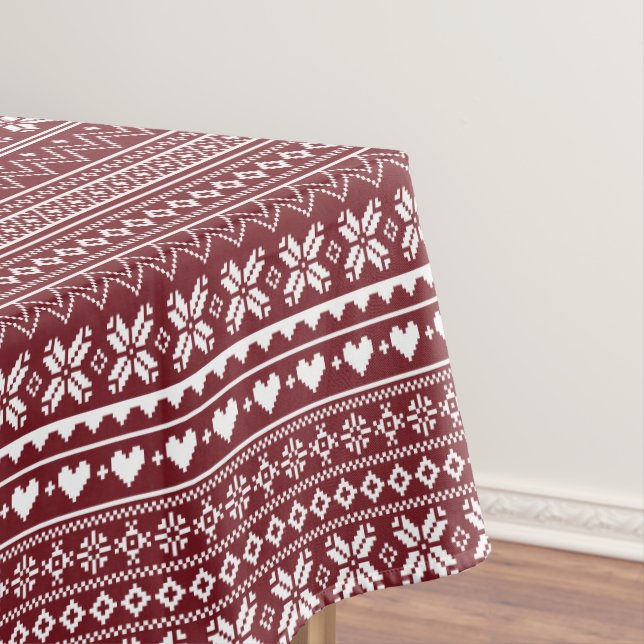 Nappe Motif de pull de Noël classique rouge (In Situ)