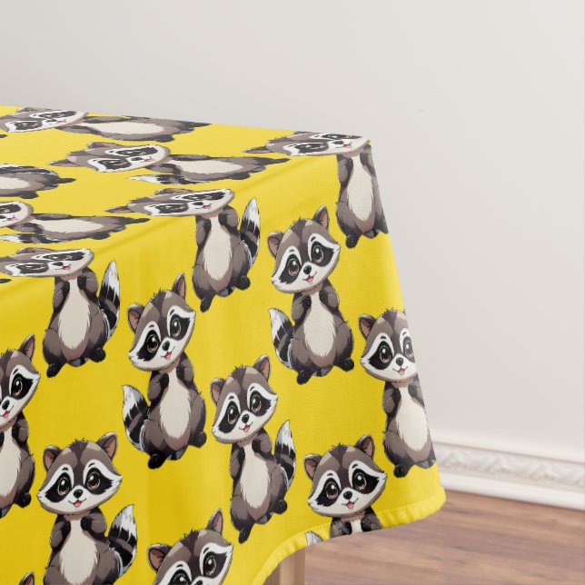 Nappe Motif de Raton Laveur Jaune  (In Situ)