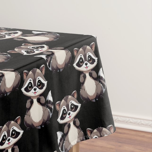 Nappe Motif de Raton Laveur Noir Design  (In Situ)