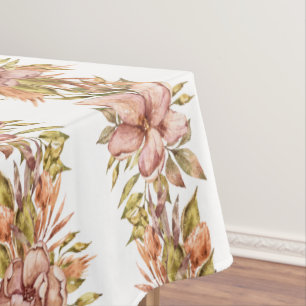 Nappe Motif de rayure florale à l'aquarelle en rose et v