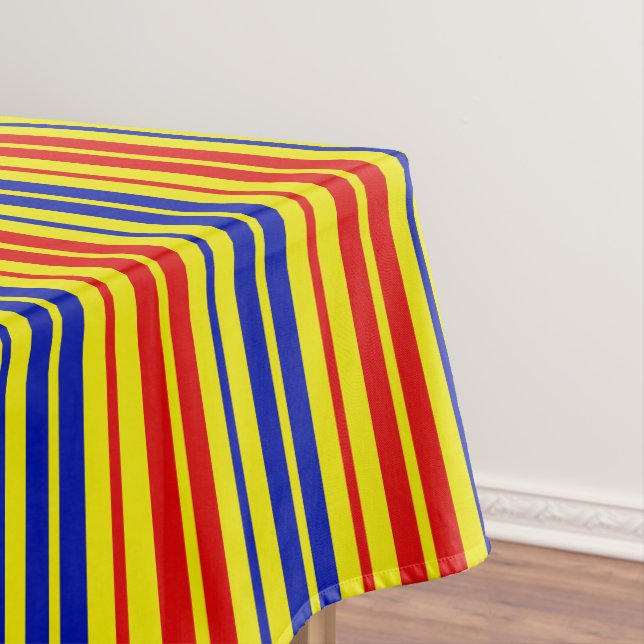 Nappe Motif de rayures rouges bleues jaunes  (In Situ)