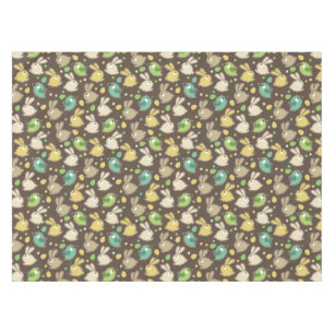 Nappe motif de ressort avec des oeufs de pâques, oiseau