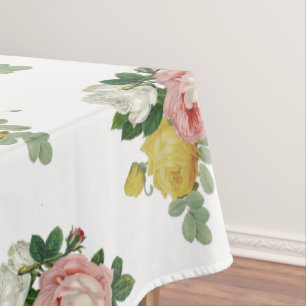 Nappe Motif de rose jaune rose blanc victorien vintage
