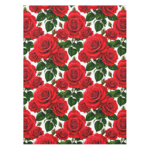 Nappe Motif de rose vibrant avec des roses rouges et ros