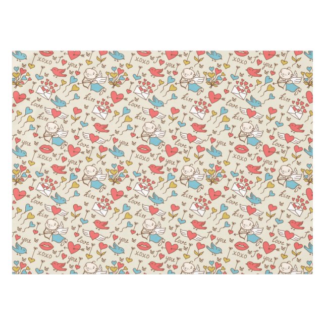 Nappe Motif de Saint-Valentin avec le cupidon (Devant (Horizontal))