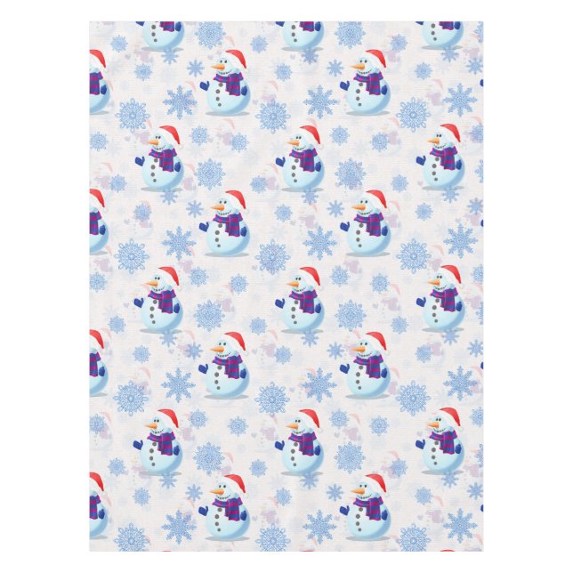 Nappe Motif de surface Snowman de Noël (Devant)