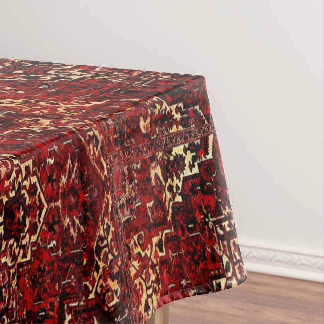 Nappe motif de tapis oriental en rouge foncé (In Situ)