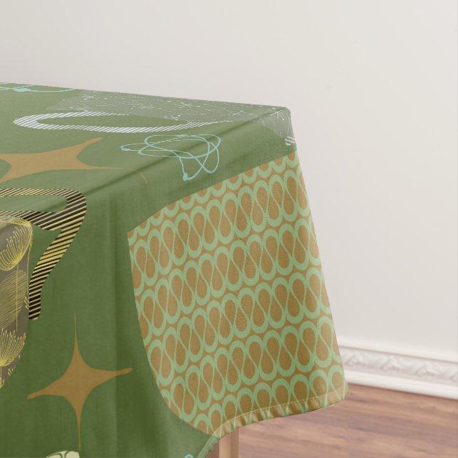 Nappe Motif de thé vert brillant du milieu du siècle (In Situ)