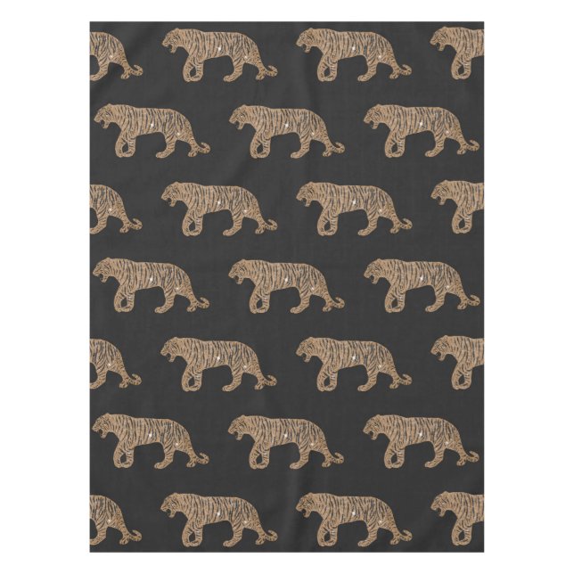 Nappe Motif de tigre de Parties scintillant noir fashion (Devant)