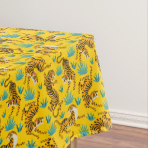 Nappe Motif de tigre d'or asiatique