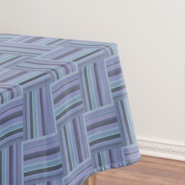 Nappe Motif de tissage à rayures bleu-gris (In Situ)