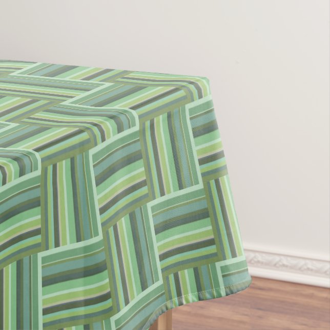 Nappe Motif de tissage à rayures vert olive (In Situ)