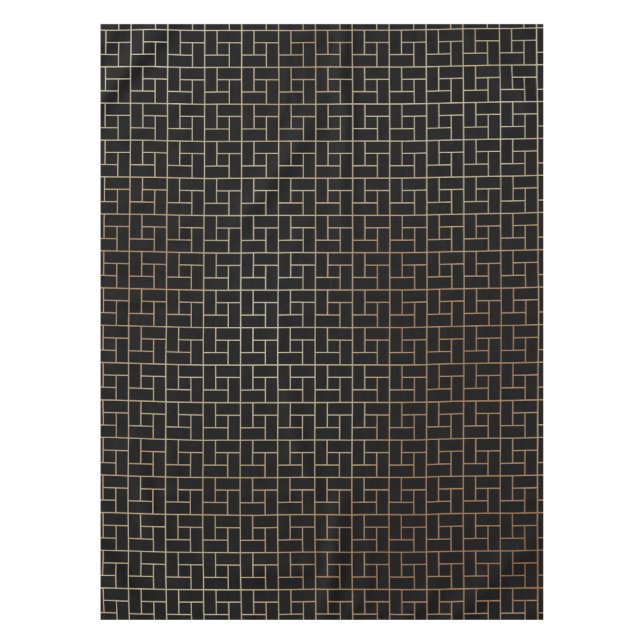 Nappe Motif de tissage de panier doré abstrait moderne é (Devant)
