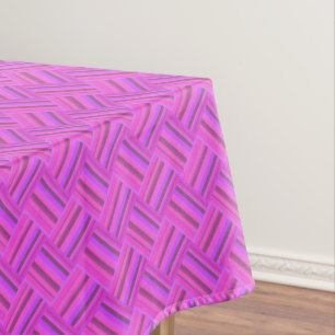 Nappe Motif de tissage en diagonale à rayures roses