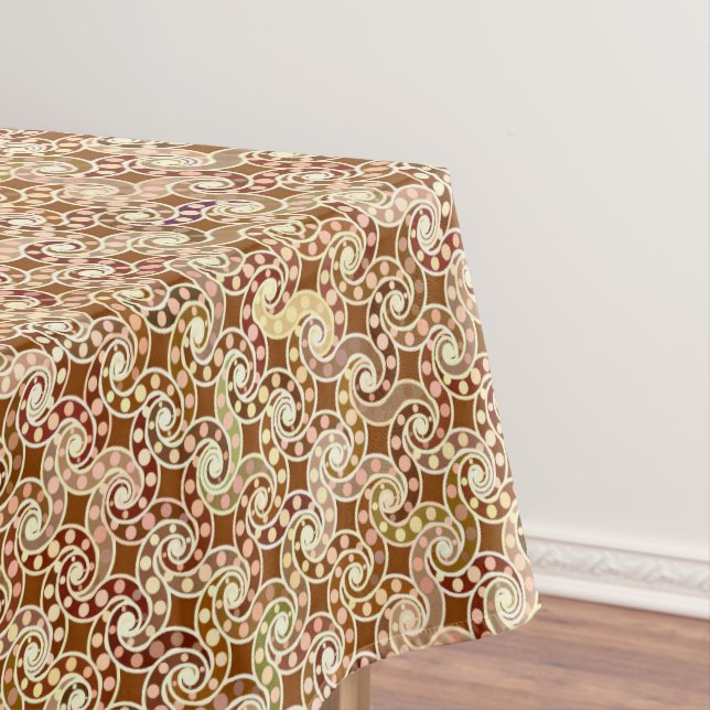 Nappe Motif de tourbillon abstrait - nuances de brun (In Situ)
