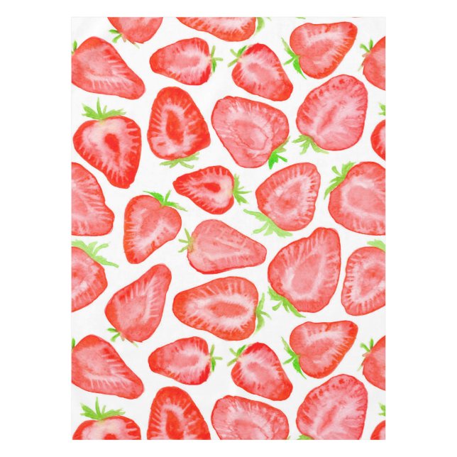 Nappe Motif de tranches de fraise d'aquarelle (Devant)