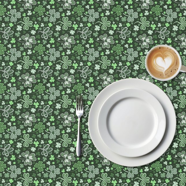 Nappe Motif de Trèfle Celtique Cœurs Irlandais Verts (Créateur téléchargé)