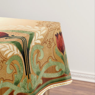 Nappe Motif de Tulipe rouge de style Mission vintage