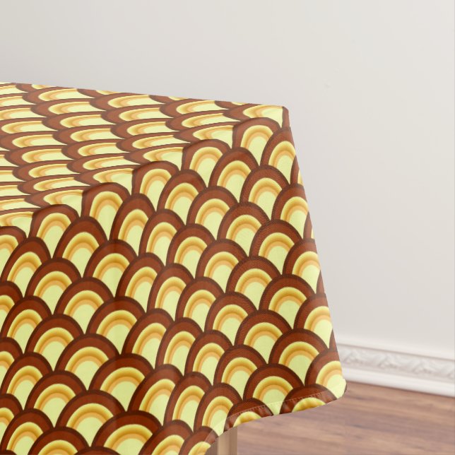 Nappe Motif de vague Art Déco - chocolat et jaune (In Situ)